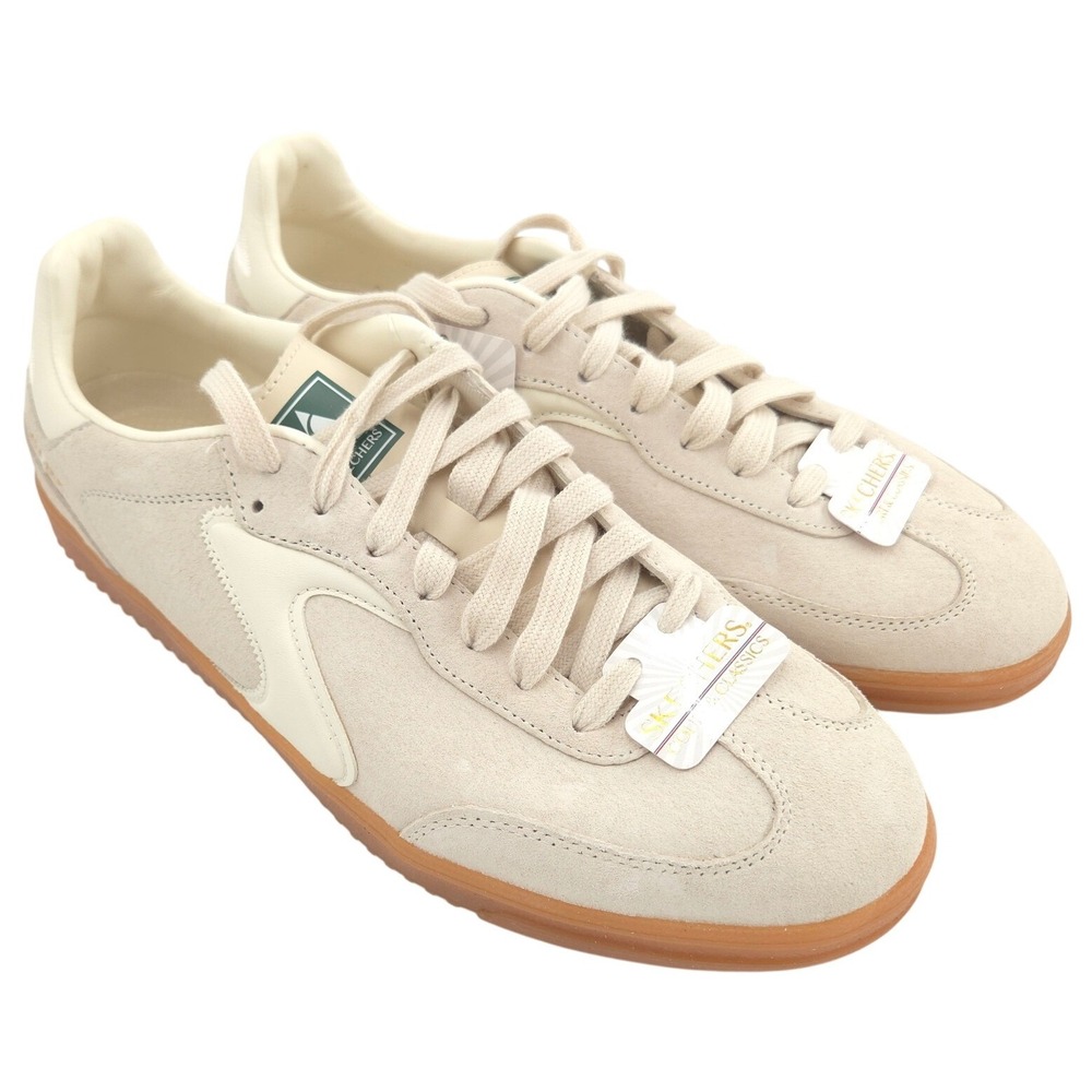 Skechers Hotshot Azir Sneakers Mens 10 Beige Suede Court Classics Shoes NEW